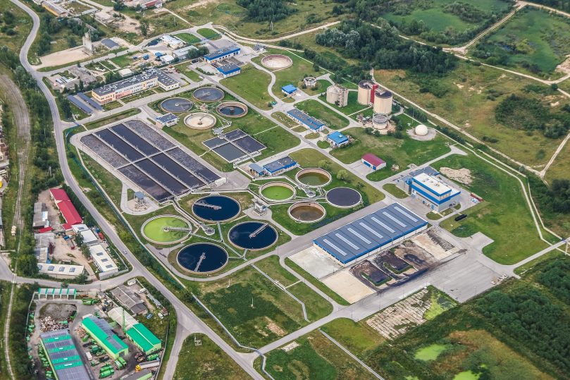 Wastewater treatment plants purify the wastewater and produce clean water